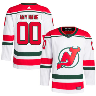 Custom New Jersey Devils White 2022-23 Heritage Premier Jersey - All Stitched