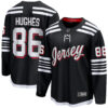 Jack Hughes New Jersey Devils Black Alternate Premium Jersey - All Stitched