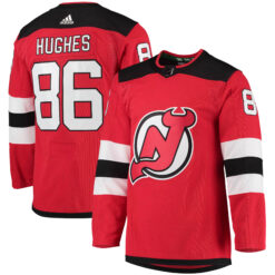 Jack Hughes New Jersey Devils Red Home Primegreen Jersey - All Stitched