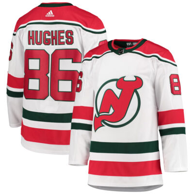 Jack Hughes New Jersey Devils White Heritage Jersey - All Stitched