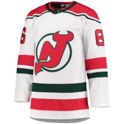 Alternative view of Jack Hughes New Jersey Devils White Heritage Jersey - All Stitched