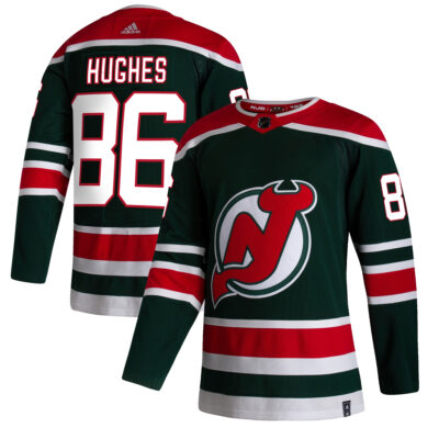 Jack Hughes New Jersey Devils Green 2020-21 Reverse Retro Jersey - All Stitched