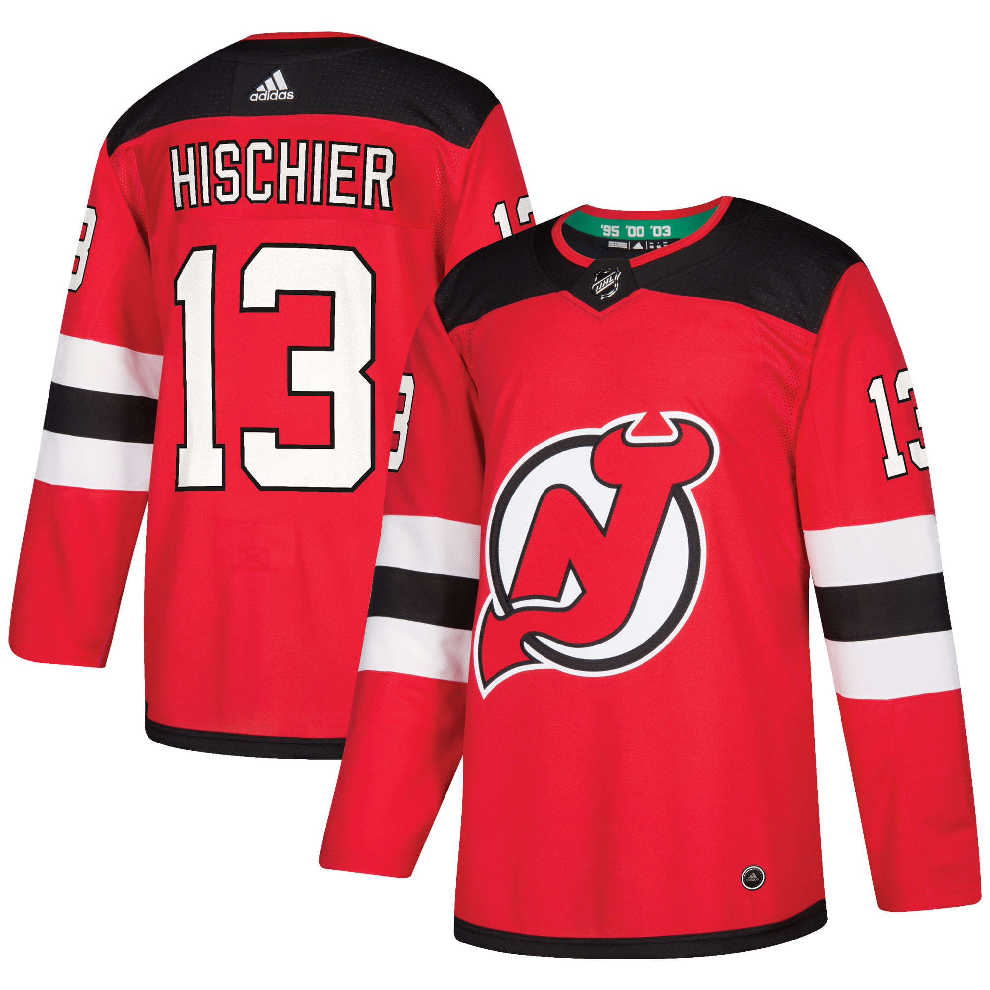 Nico Hischier New Jersey Devils Red Home Primegreen Jersey - All Stitched