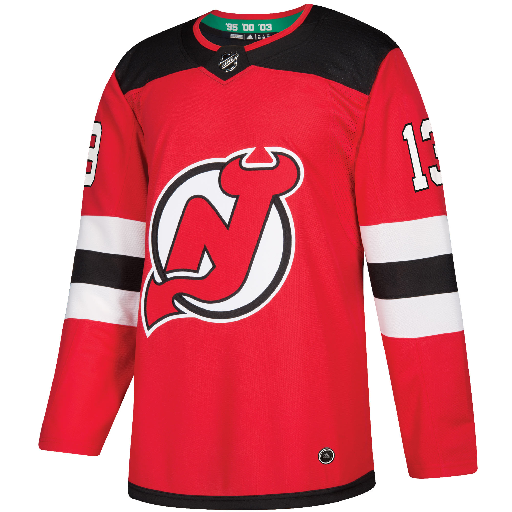 Nico Hischier New Jersey Devils Red Home Primegreen Jersey - All Stitched - Image 2
