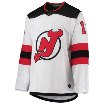 Alternative view of Nico Hischier New Jersey Devils White Away Primegreen Jersey - All Stitched