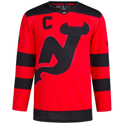 Alternative view of Nico Hischier New Jersey Devils Red 2024 NHL Stadium Series Primegreen Jersey - All Stitched