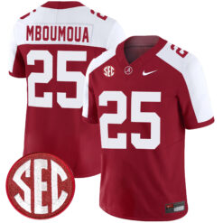 Steve Mboumoua Alabama Crimson Tide Football Alternate Crimson Jersey w/ SEC Patch - All Stitched