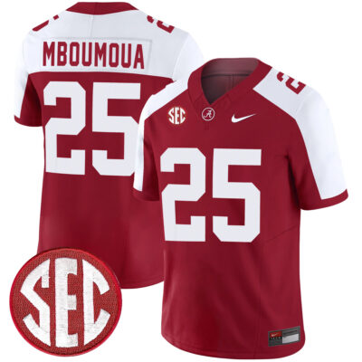 Steve Mboumoua Alabama Crimson Tide Football Alternate Crimson Jersey w/ SEC Patch - All Stitched