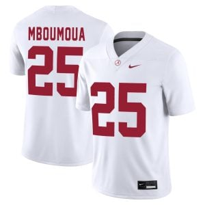 Steve Mboumoua Alabama Crimson Tide Football White Game Jersey - All Stitched