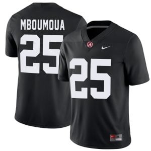 Steve Mboumoua Alabama Crimson Tide Football Black Game Jersey - All Stitched