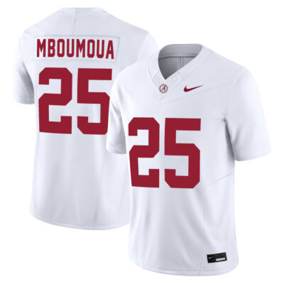 Steve Mboumoua Alabama Crimson Tide Football White Jersey - All Stitched