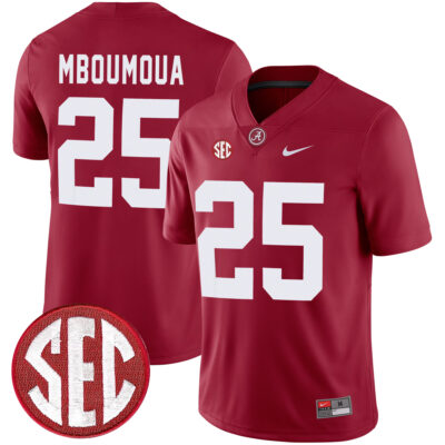 Steve Mboumoua Alabama Crimson Tide Football Crimson Game Jersey w/ SEC Patch - All Stitched