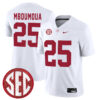 Steve Mboumoua Alabama Crimson Tide Football White Game Jersey w/ SEC Patch - All Stitched