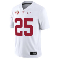 Alternative view of Steve Mboumoua Alabama Crimson Tide Football White Game Jersey w/ SEC Patch - All Stitched