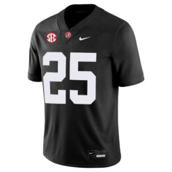 Alternative view of Steve Mboumoua Alabama Crimson Tide Football Black Game Jersey w/ SEC Patch - All Stitched