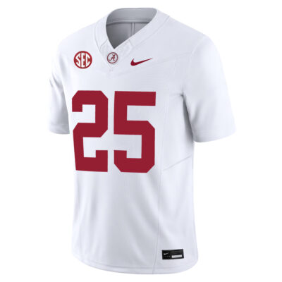 Alternative view of Steve Mboumoua Alabama Crimson Tide Football White Jersey w/ SEC Patch - All Stitched