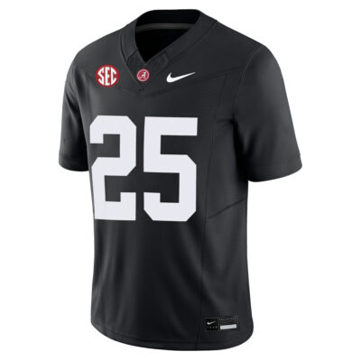 Alternative view of Steve Mboumoua Alabama Crimson Tide Football Black Jersey w/ SEC Patch - All Stitched