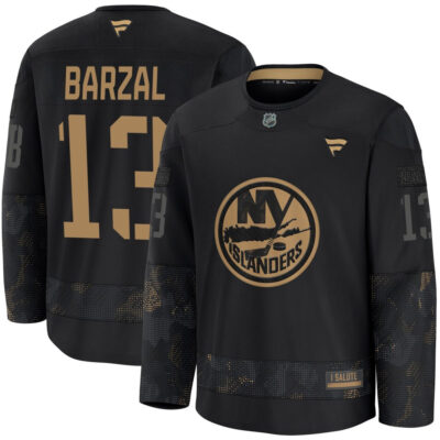 Mathew Barzal New York Islanders Camo Military Appreciation Jersey - All Stitched