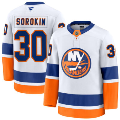 Ilya Sorokin New York Islanders White Away Premium Jersey - All Stitched