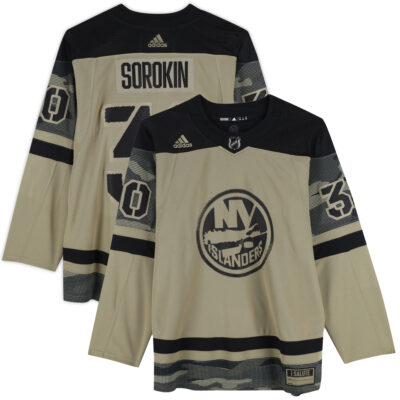Ilya Sorokin New York Islanders Camo Military Appreciation Jersey - All Stitched