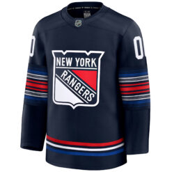 Alternative view of Custom New York Rangers Navy Alternate Premium Jersey - All Stitched