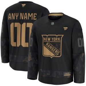 Custom New York Rangers Black 2024 Military Appreciation Jersey - All Stitched