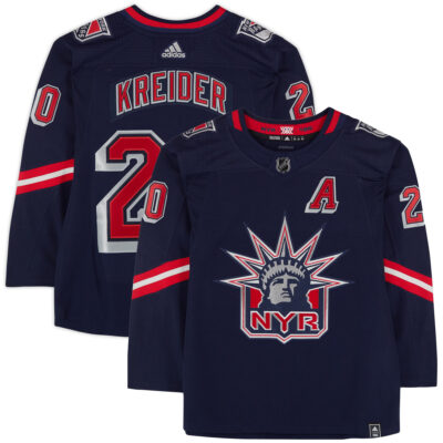 Chris Kreider New York Rangers Navy 2021 Reverse Retro Jersey - All Stitched