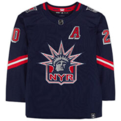 Alternative view of Chris Kreider New York Rangers Navy 2021 Reverse Retro Jersey - All Stitched