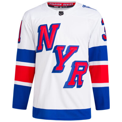 Alternative view of Igor Shesterkin New York Rangers White 2024 Stadium Series Primegreen Jersey - All Stitched