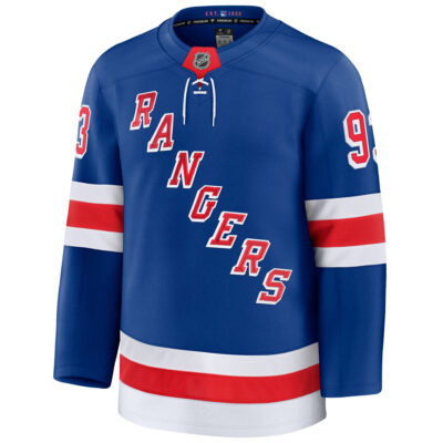 Alternative view of Mika Zibanejad New York Rangers Royal Home Premium Jersey - All Stitched