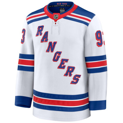 Alternative view of Mika Zibanejad New York Rangers White Away Premium Jersey - All Stitched