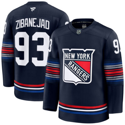 Mika Zibanejad New York Rangers Navy Alternate Premium Jersey - All Stitched