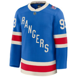 Alternative view of Mika Zibanejad New York Rangers Blue Premium Centennial Jersey - All Stitched