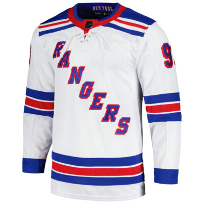 Alternative view of Mika Zibanejad New York Rangers White Away Primegreen Jersey - All Stitched