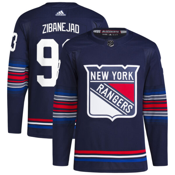 Mika Zibanejad New York Rangers Navy Alternate Primegreen Jersey - All Stitched