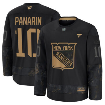 Artemi Panarin New York Rangers Black 2024 Military Appreciation Jersey - All Stitched