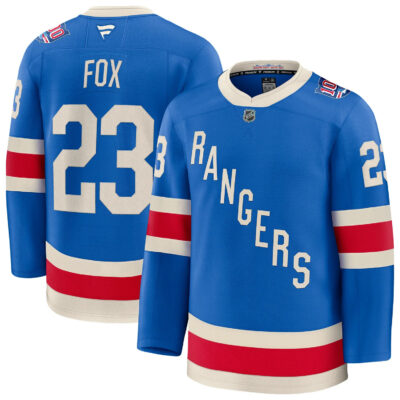 Adam Fox New York Rangers Blue Premium Centennial Jersey - All Stitched