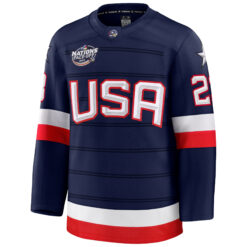 Alternative view of Adam Fox Navy Team USA Nations Premium Jersey - All Stitched