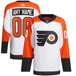 Custom Philadelphia Flyers White Away Primegreen Jersey - All Stitched