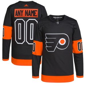 Custom Philadelphia Flyers Black Alternate Primegreen Jersey - All Stitched