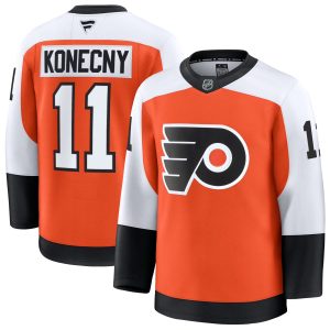 Travis Konecny Philadelphia Flyers Orange Home Premium Jersey - All Stitched