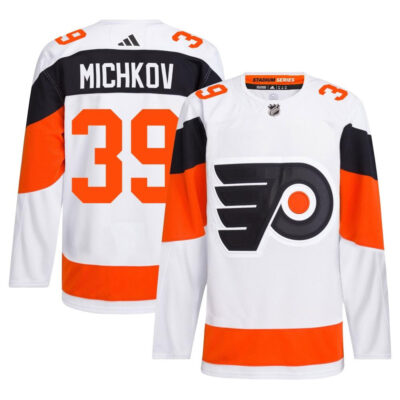 Matvei Michkov Philadelphia Flyers White 2024 Stadium Series Primegreen Jersey - All Stitched