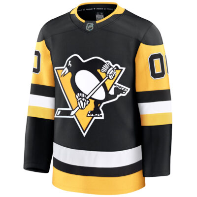 Alternative view of Custom Pittsburgh Penguins Black Home Premium Jersey - All Stitched