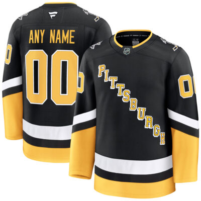 Custom Pittsburgh Penguins Black Alternate Premium Jersey - All Stitched