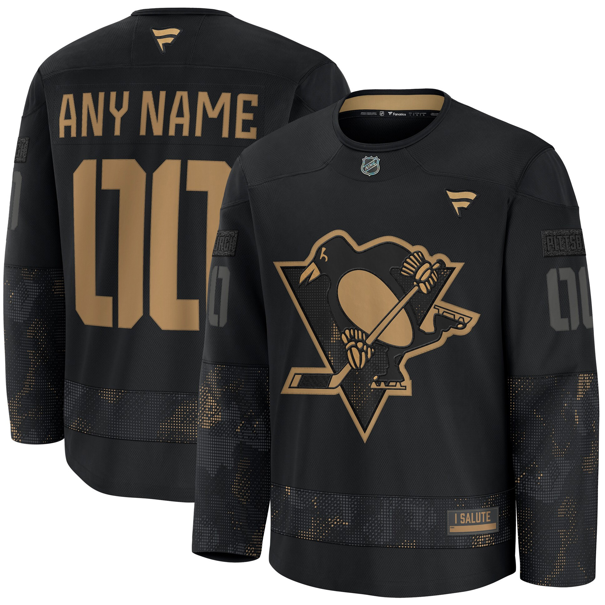 Custom Pittsburgh Penguins Black 2024 Military Appreciation Premium Jersey - All Stitched