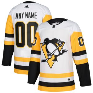 Custom Pittsburgh Penguins White Away Primegreen Jersey - All Stitched