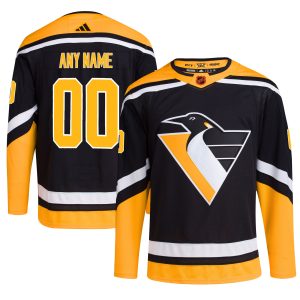Custom Pittsburgh Penguins Black Reverse Retro 2.0 Primegreen Jersey - All Stitched