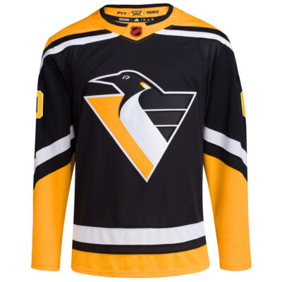 Alternative view of Custom Pittsburgh Penguins Black Reverse Retro 2.0 Primegreen Jersey - All Stitched