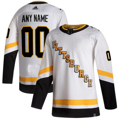 Custom Pittsburgh Penguins White 2020/21 Reverse Retro Primegreen Jersey - All Stitched
