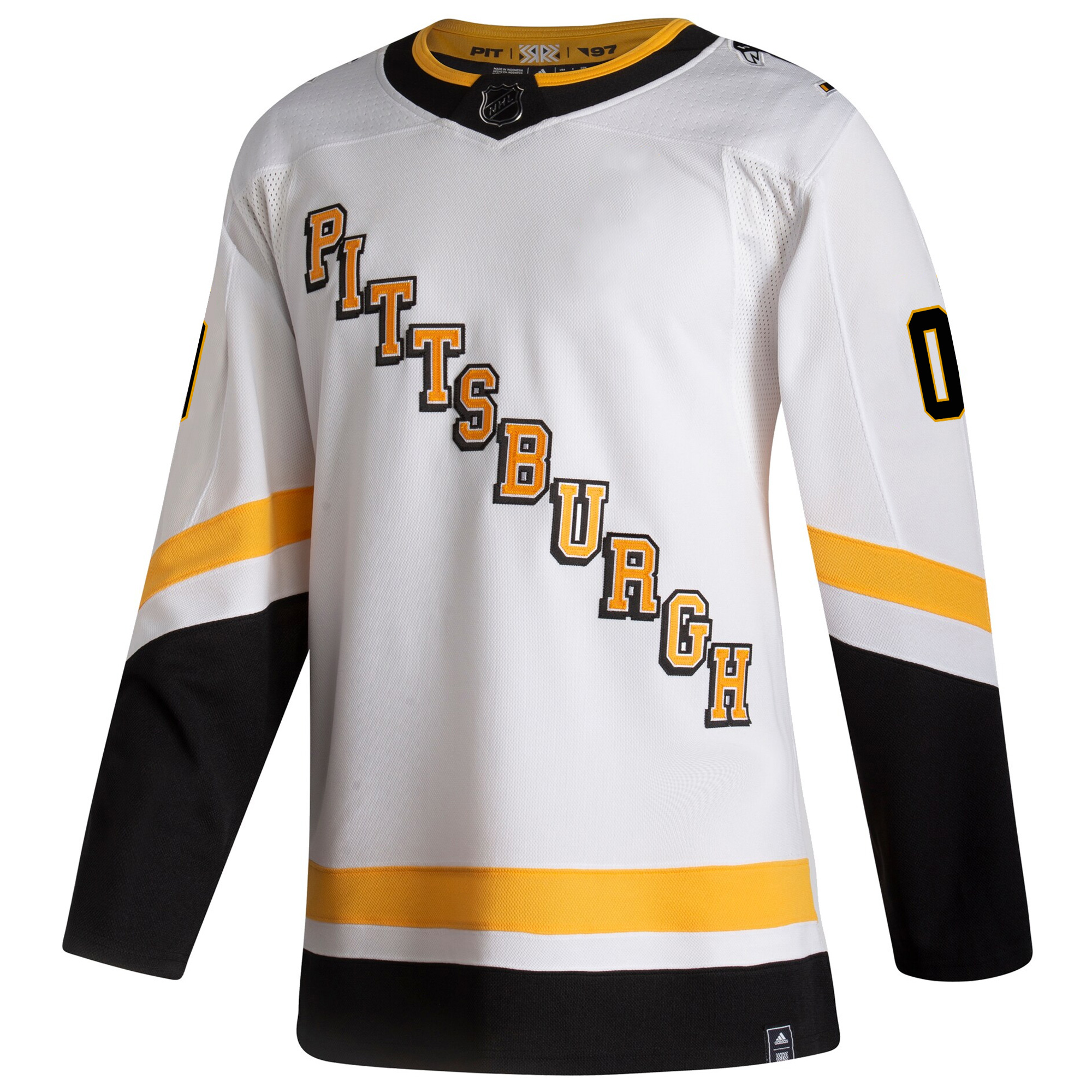 Custom Pittsburgh Penguins White 2020/21 Reverse Retro Primegreen Jersey - All Stitched - Image 2
